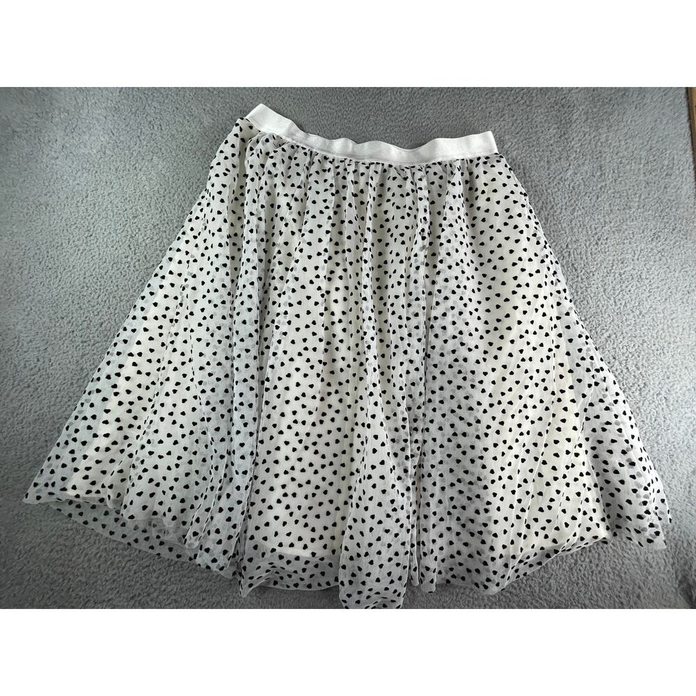 a new day White and Black Heart Skirt